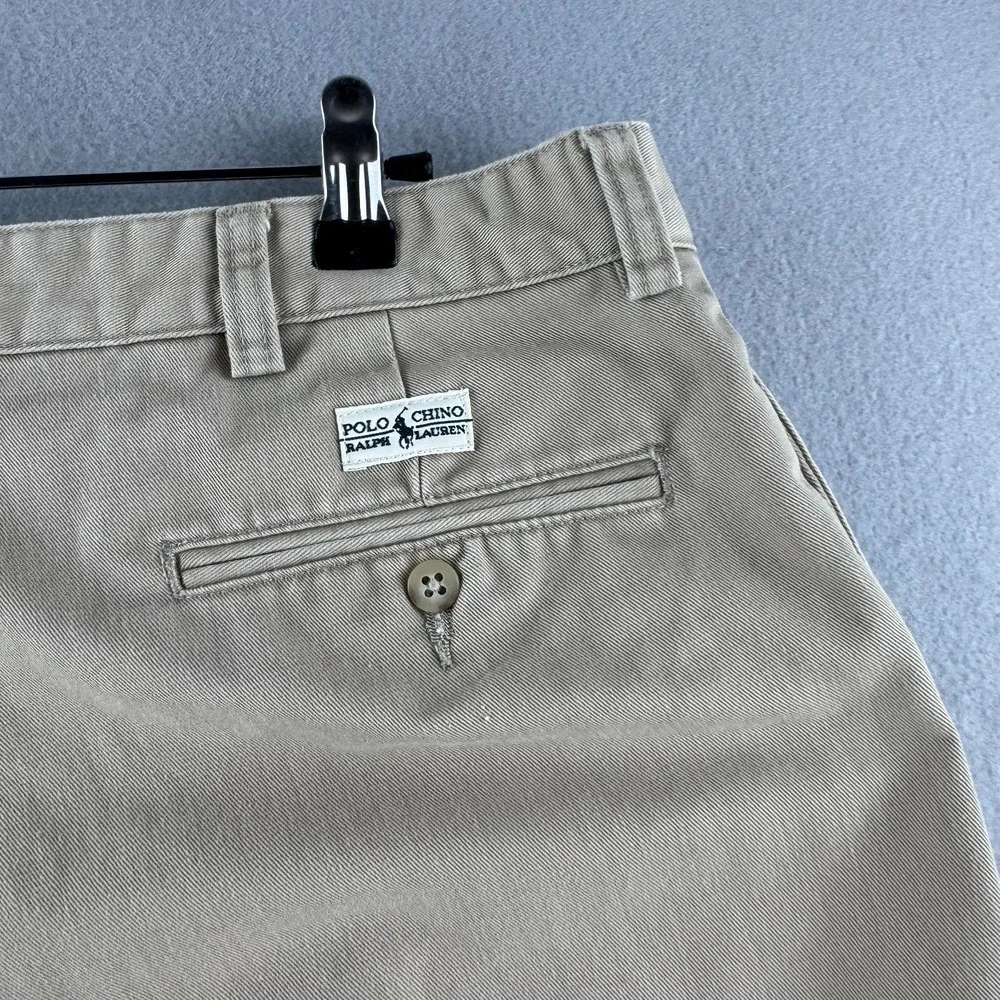Vintage Polo Ralph Lauren Pants Mens 36x29 (Fits 34x29) Pleated Baggy Khaki
